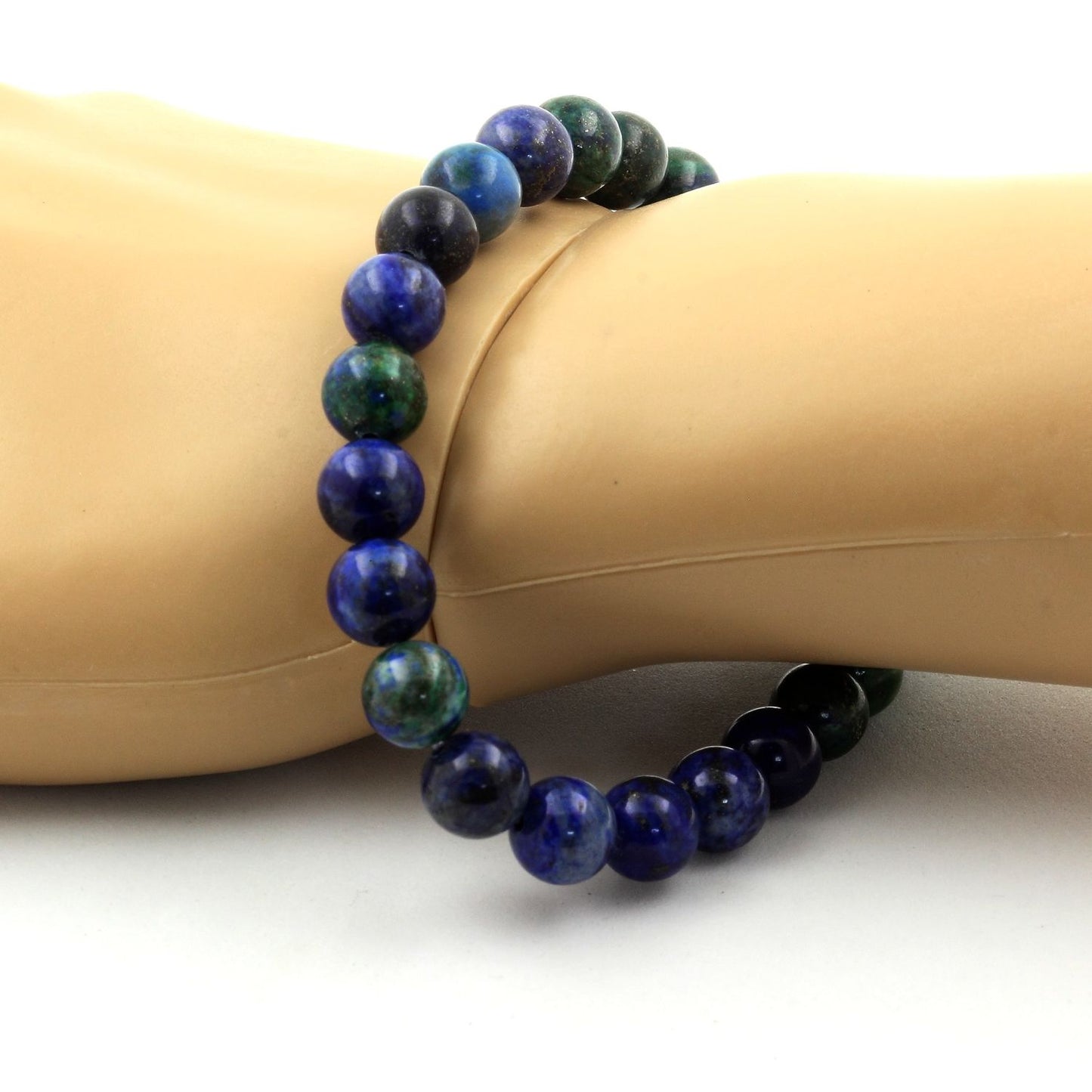 Azurite Chrysocolle. Bracelet en Perles naturelles