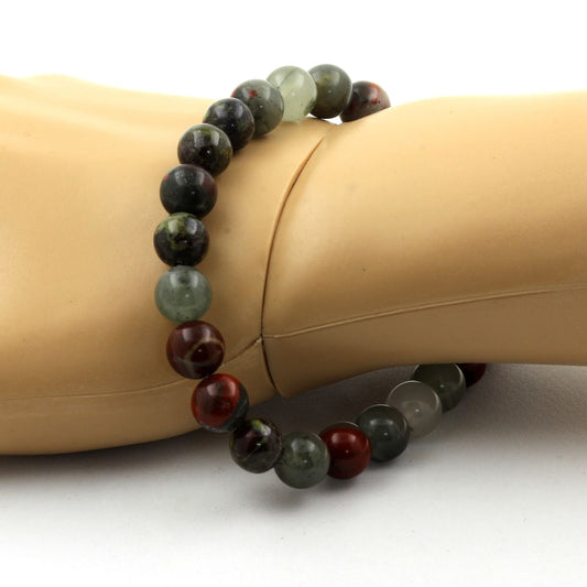 Jaspe Sang de Dragon. Bracelet en Perles naturelles