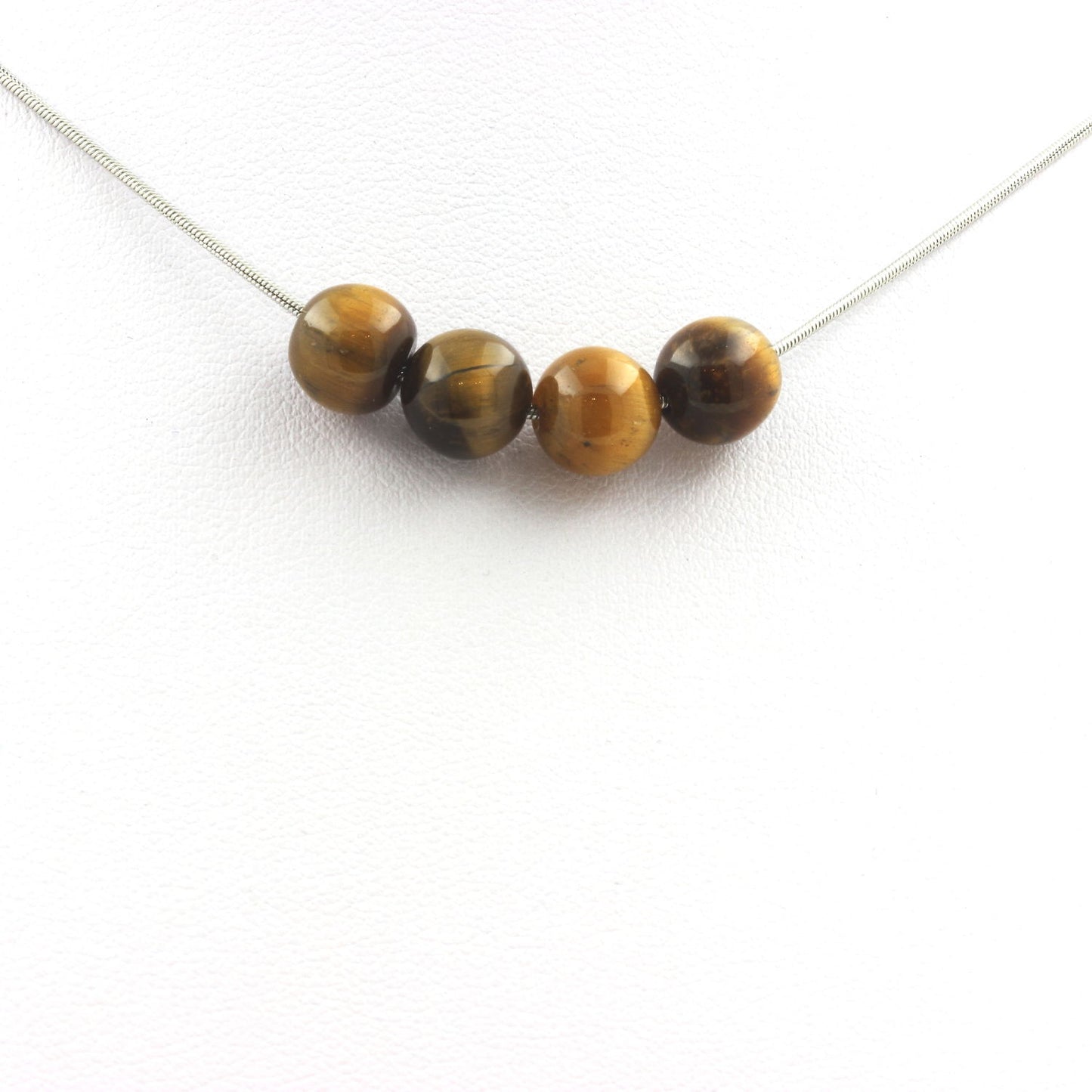 Collier 4 perles Oeil de Tigre 8 mm