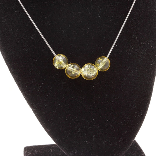 Collier 4 perles Citrine Rose 8 mm