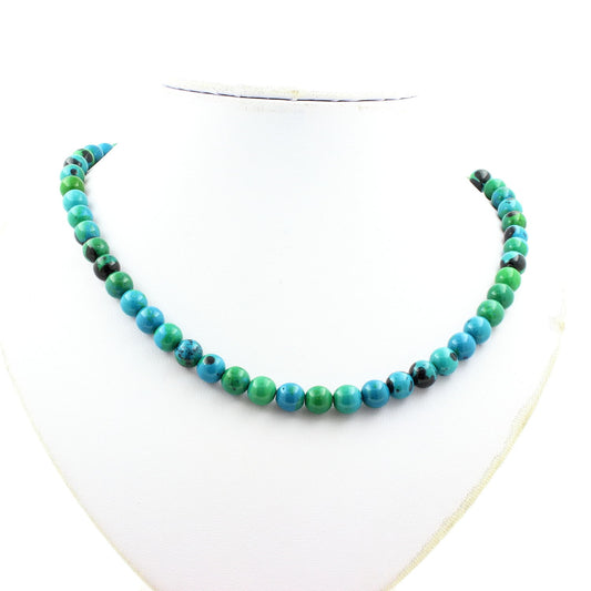 Collier perles Chrysocolle Teintée 8 mm