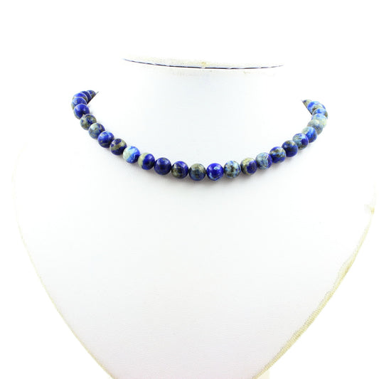 Collier perles Lapis Lazuli du Pakistan qualité 5A 8 mm