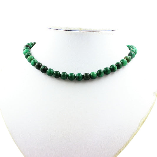 Collier perles Mica vert de Tanzanie qualité 5A 8 mm