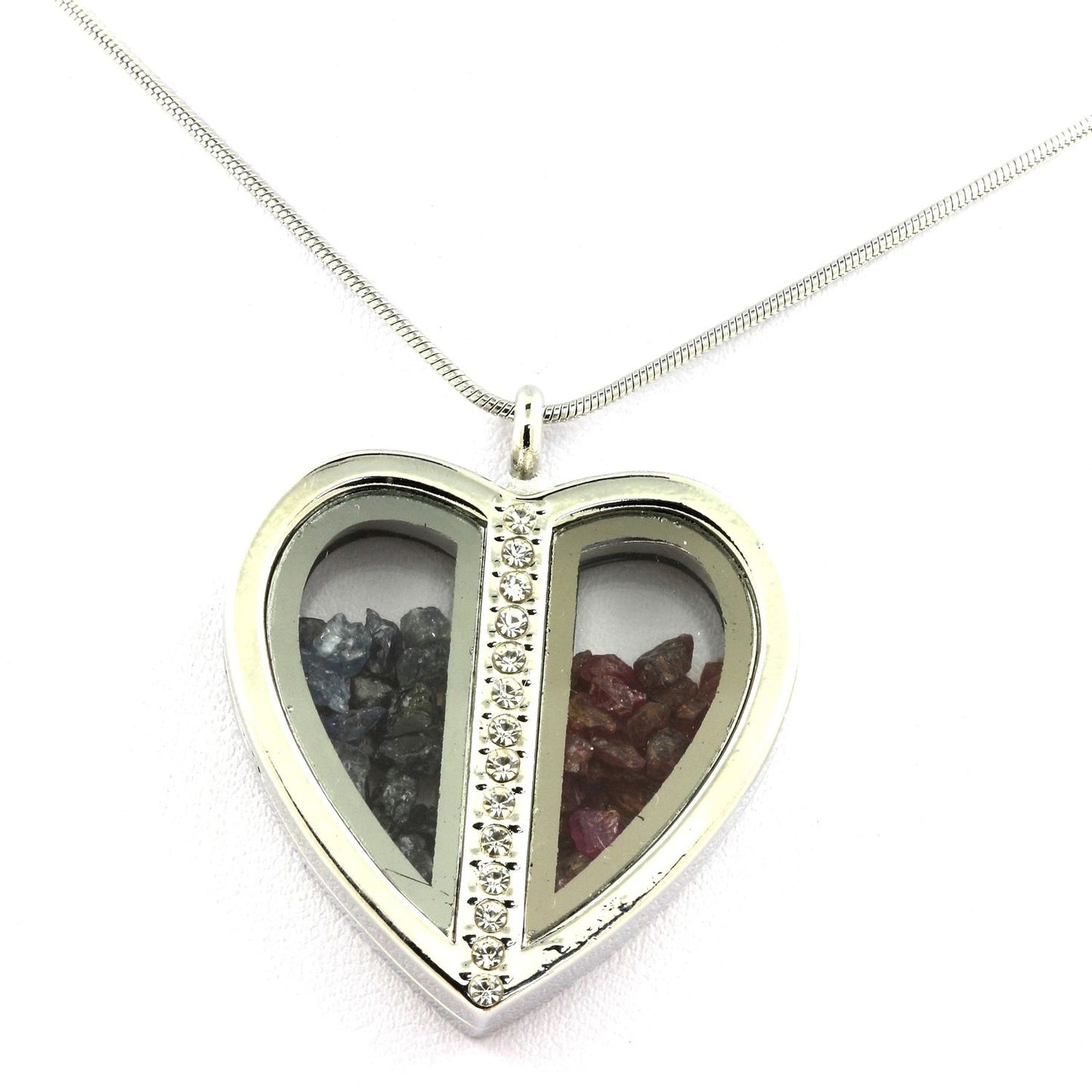 Collier Saphir + Rubis naturels modèle coeur