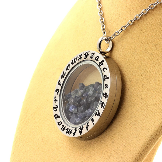 Collier Saphir brut modèle Alphabet