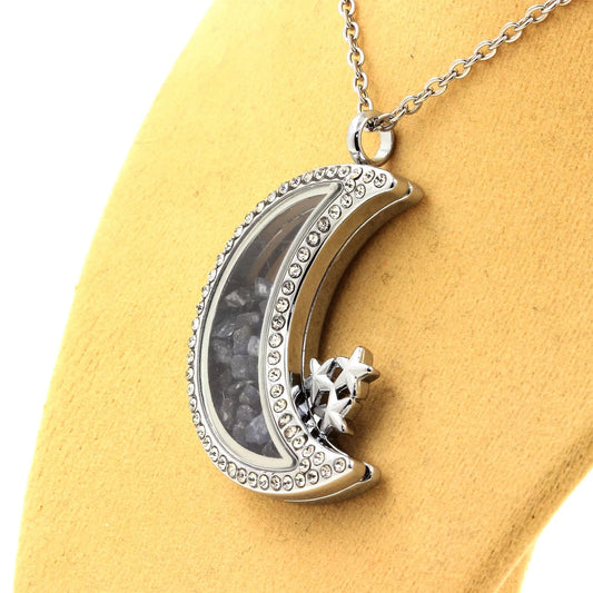 Collier Saphir brut modèle Lune