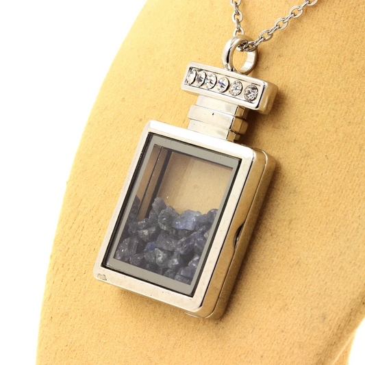 Collier Saphir brut modèle flacon