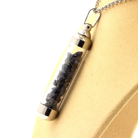 Collier Saphir brut modèle tube 50 mm