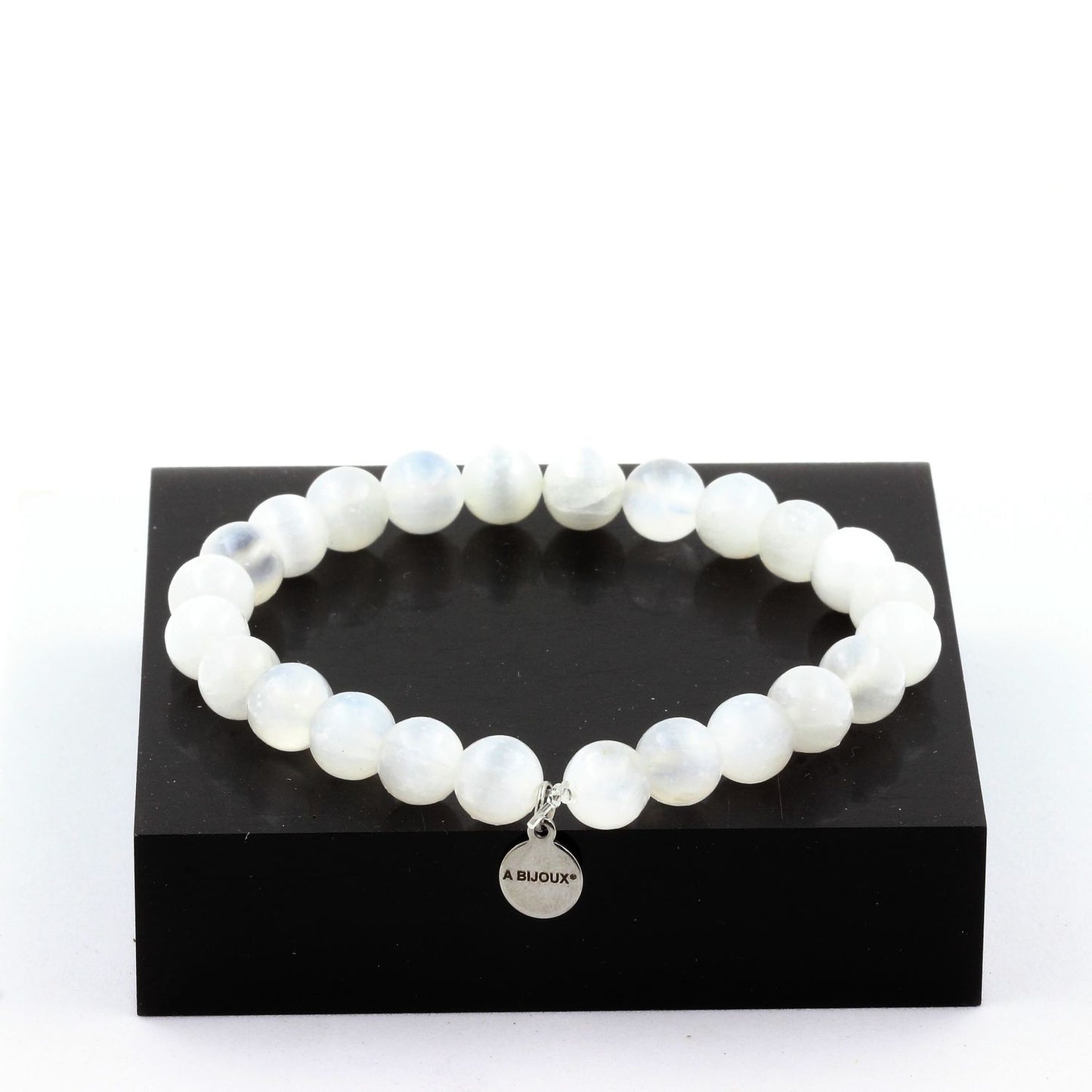 Selenite du Maroc. Bracelet en Perles naturelles