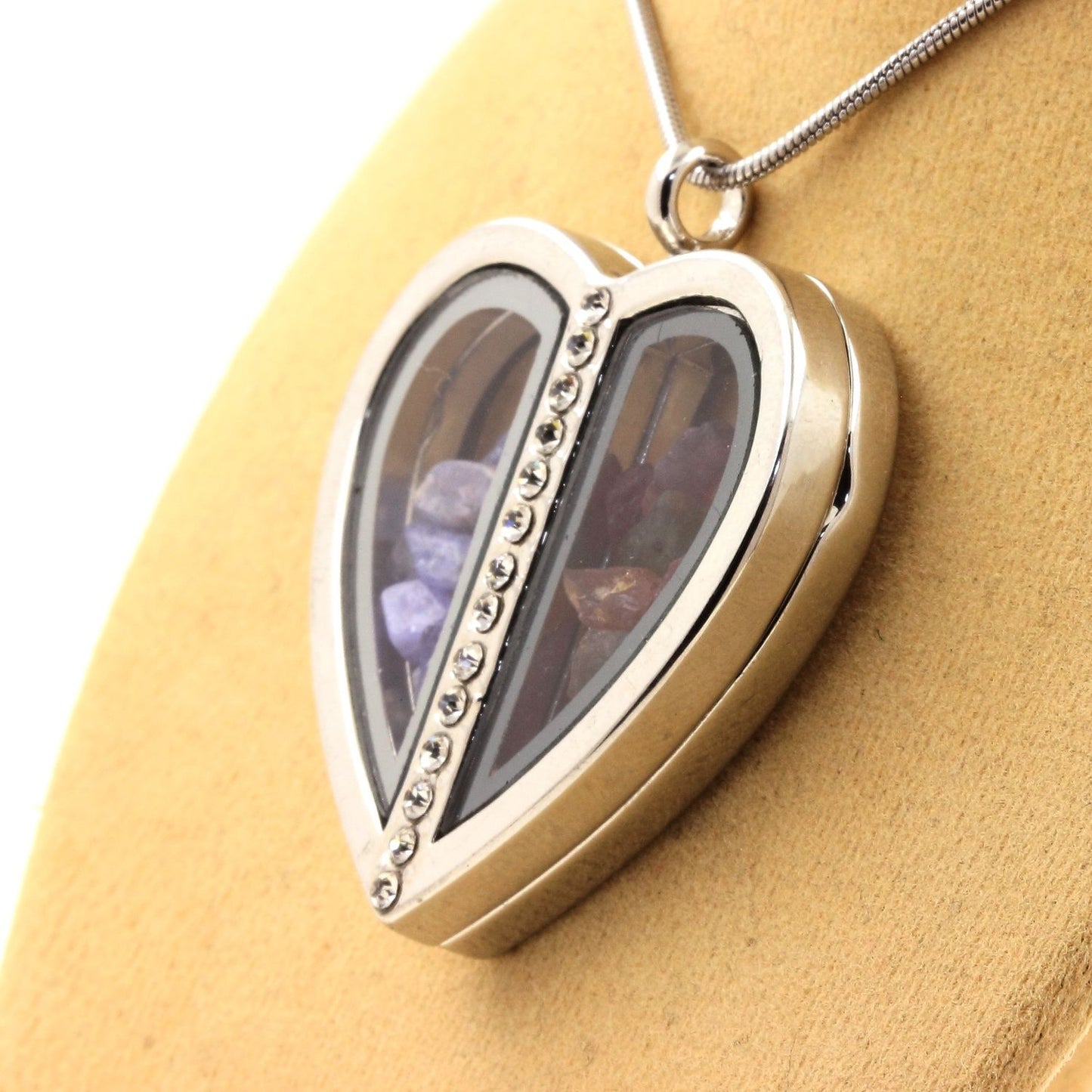 Collier Tanzanite + Tourmaline multicolore naturels modèle coeur