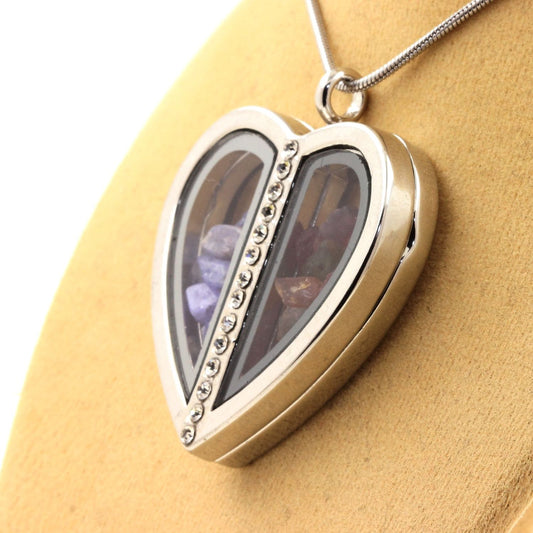Collier Tanzanite + Tourmaline multicolore naturels modèle coeur