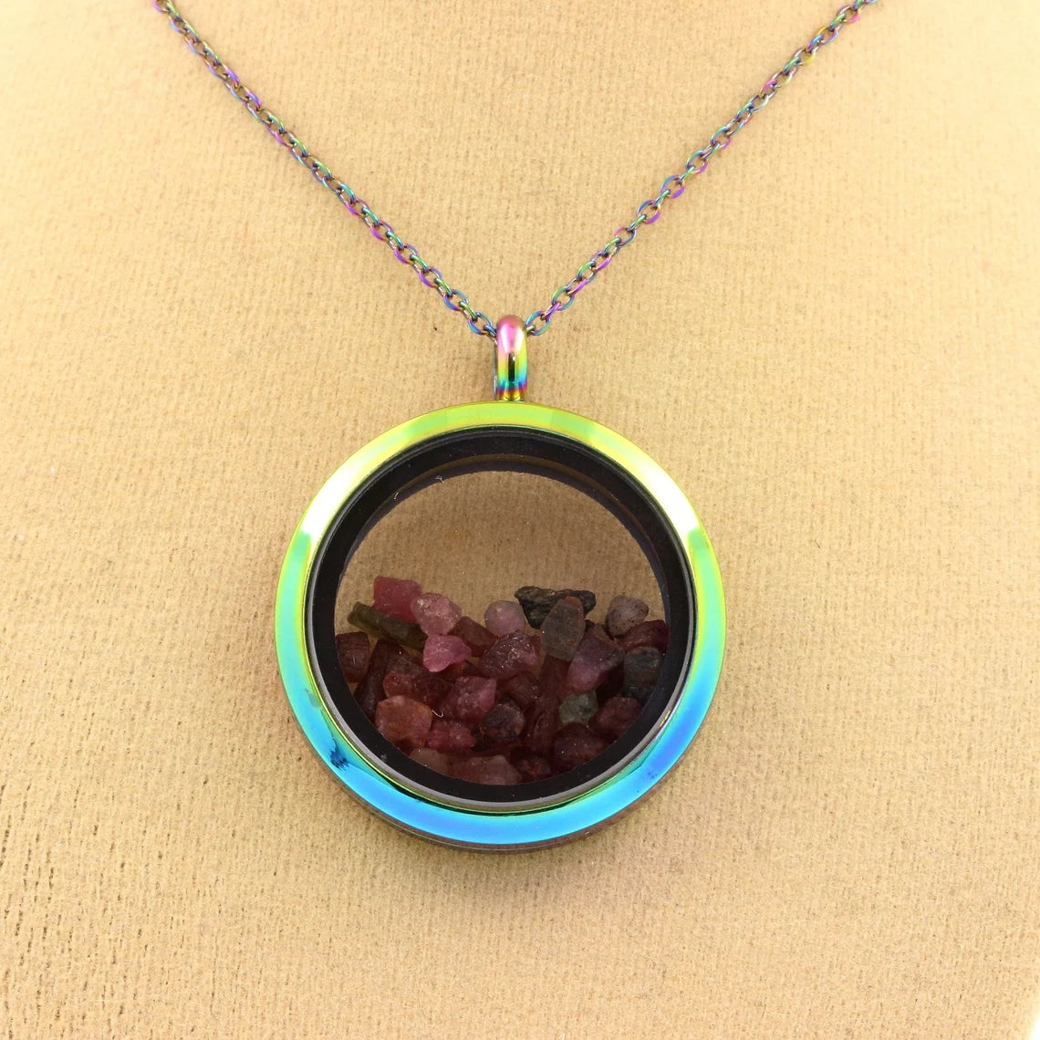 Collier Tourmaline multicolore brut modèle multicolore