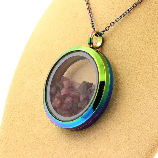 Collier Tourmaline multicolore brut modèle multicolore
