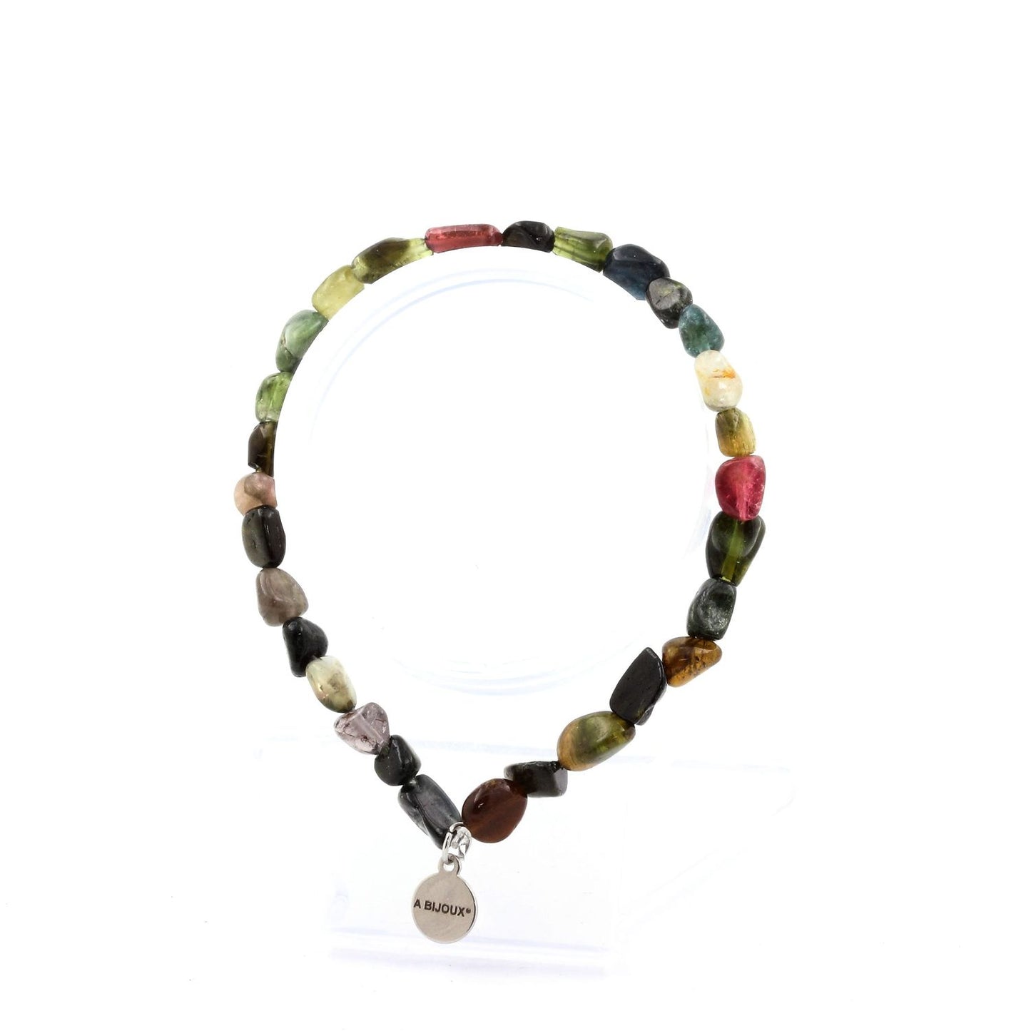 Tourmaline multicolore du Brésil. Bracelet Perles naturelles