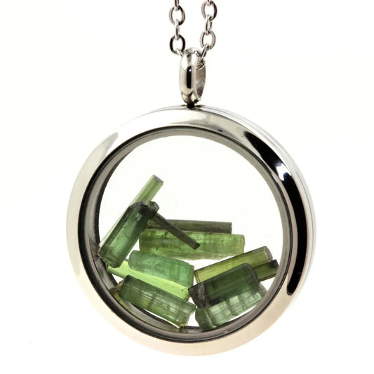 Collier Tourmaline verte modèle médaillon