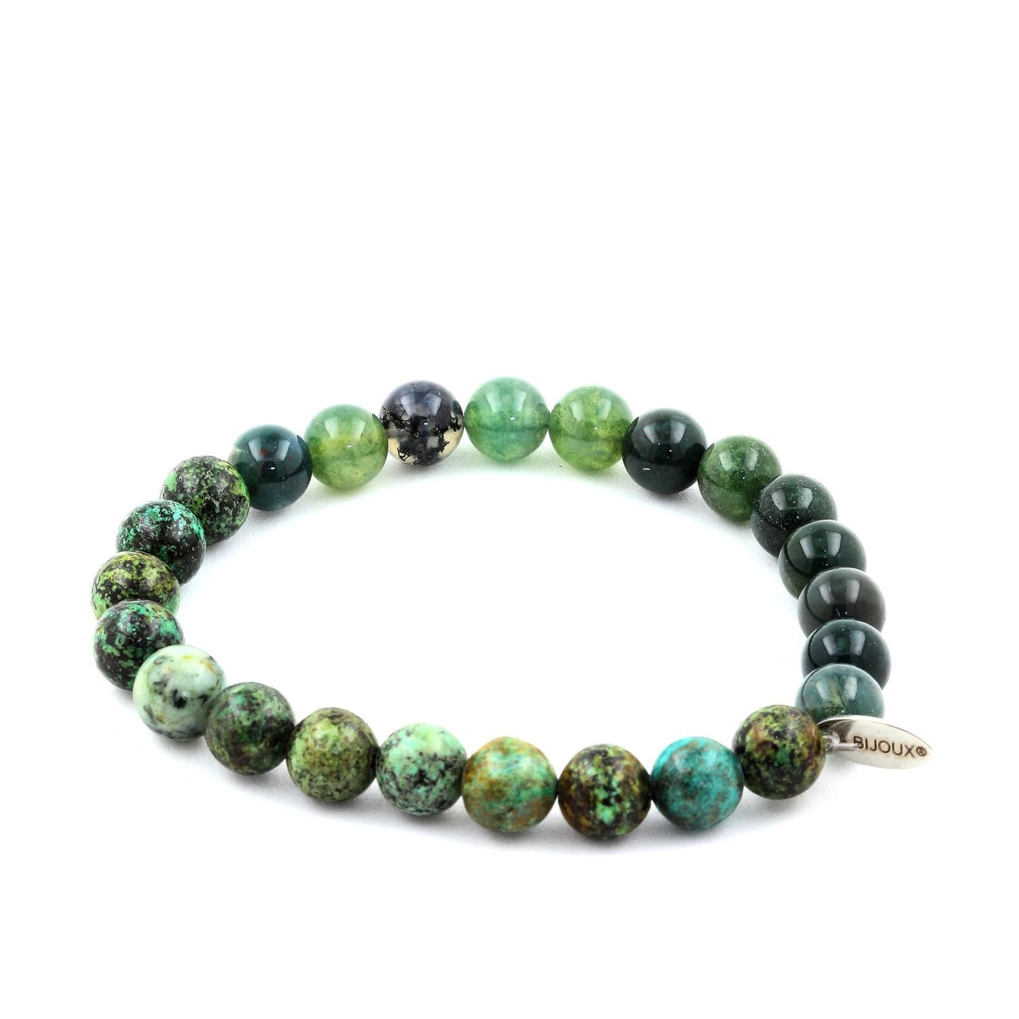 Turquoise Africaine + Agate mousse Bracelet Perles