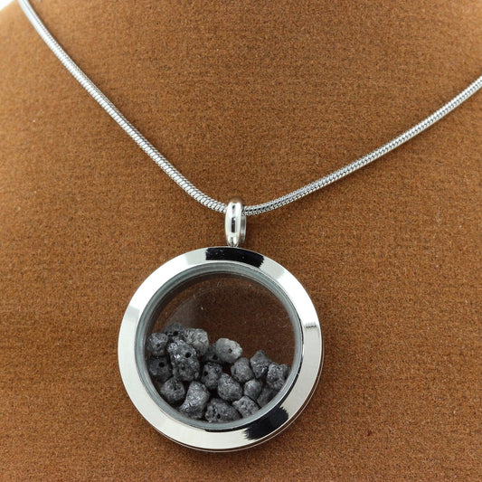 Collier Diamant gris Modèle Médaillon