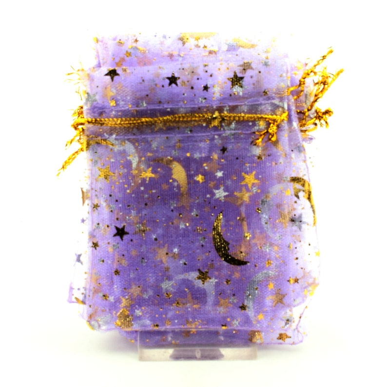 Organza Gift Bags. Lavender Color Star Moon Pattern. 10/20/50/100 PCS. Organza Jewelry Pouches. Wedding Party Gift.