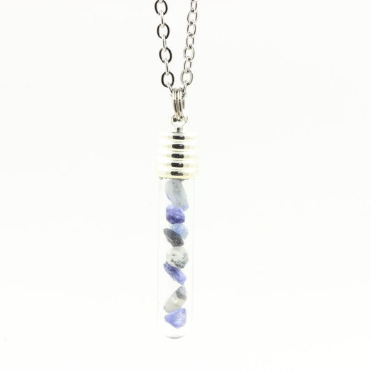 Collier Benitoite brut modèle tube et spirale
