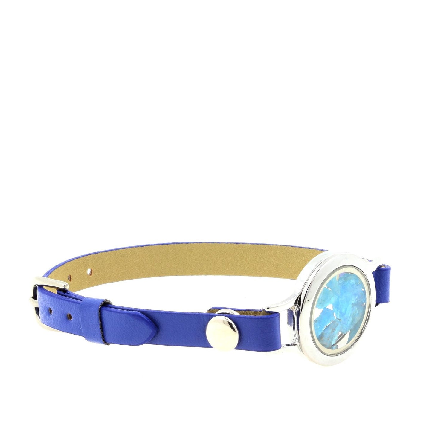Bracelet Apatite bleu neon brut modèle montre