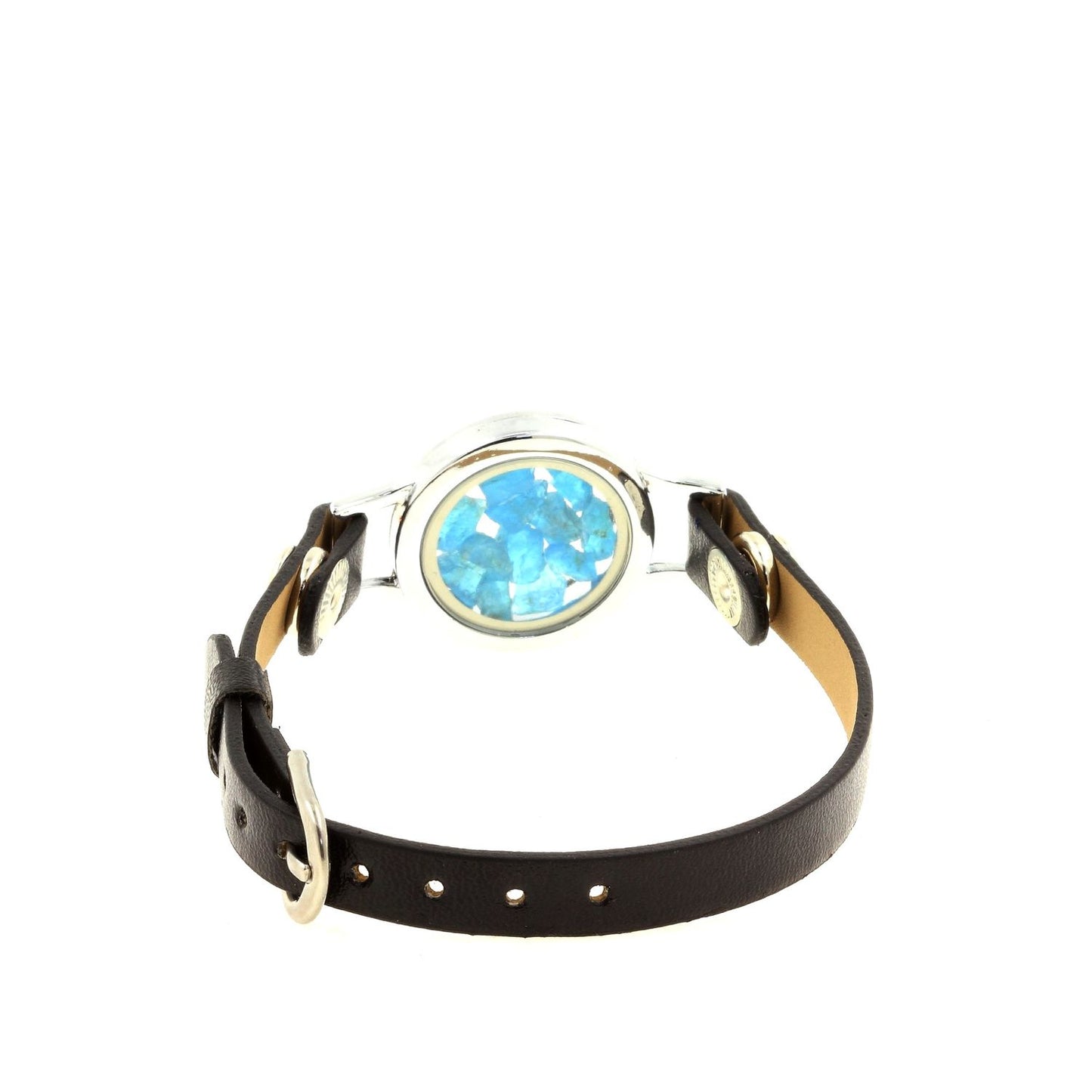 Bracelet Apatite bleu neon brut modèle montre