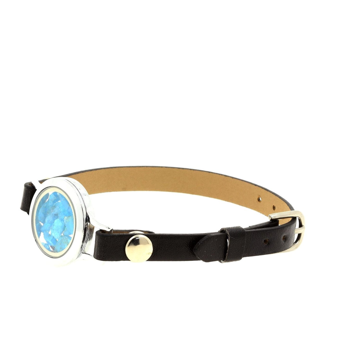 Bracelet Apatite bleu neon brut modèle montre