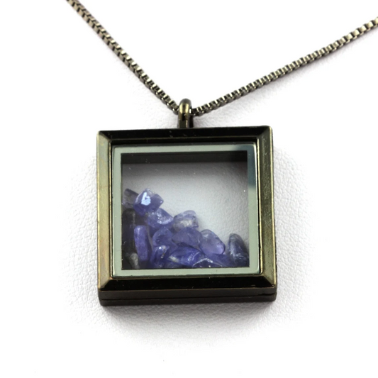 Collier Tanzanite naturels modèle carré