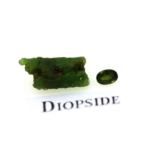 Diopside + cristal de Diopside. Birmanie