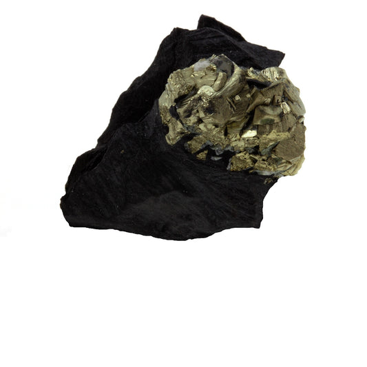 Pyrite sur matrix noir, 134.9 carats, Serre-Ponçon, Hautes-Alpes, Provence-Alpes-Côte d'Azur, France