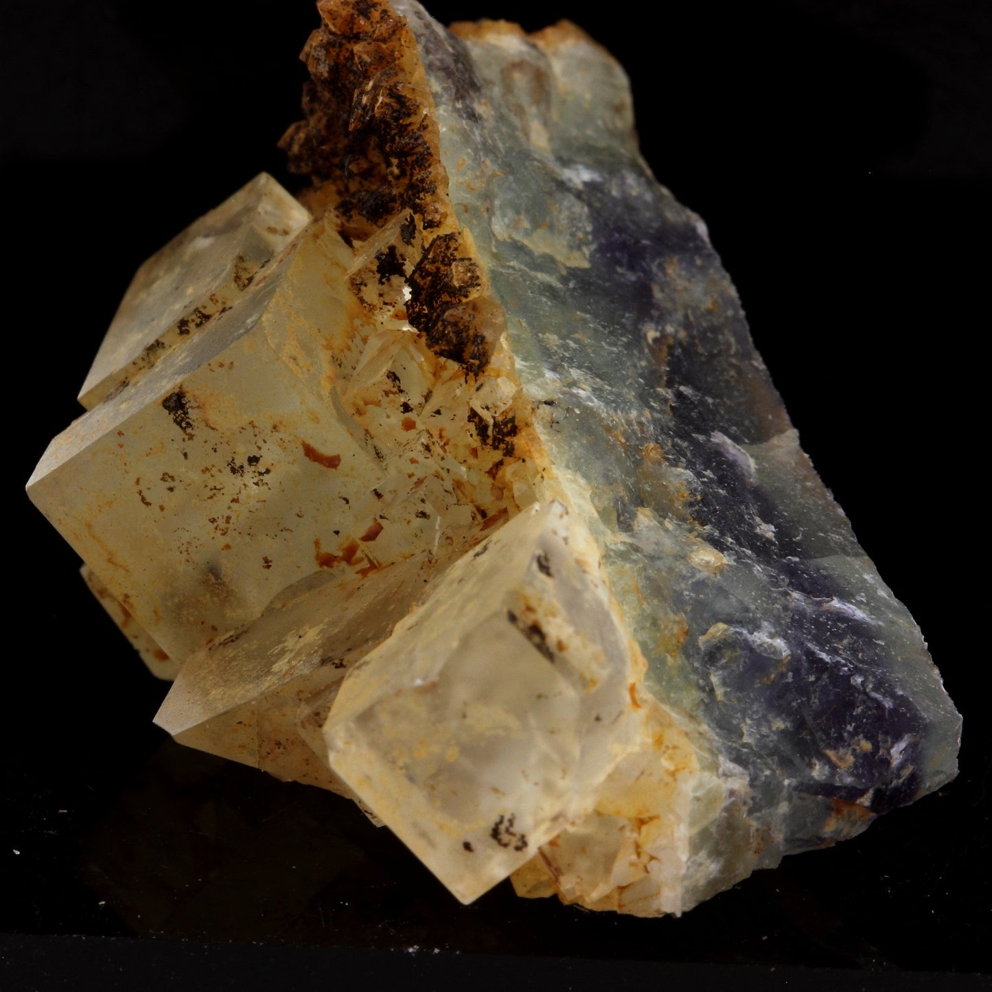 Fluorite + Quartz. 127.7 carats. Langeac, Haute-Loire, France