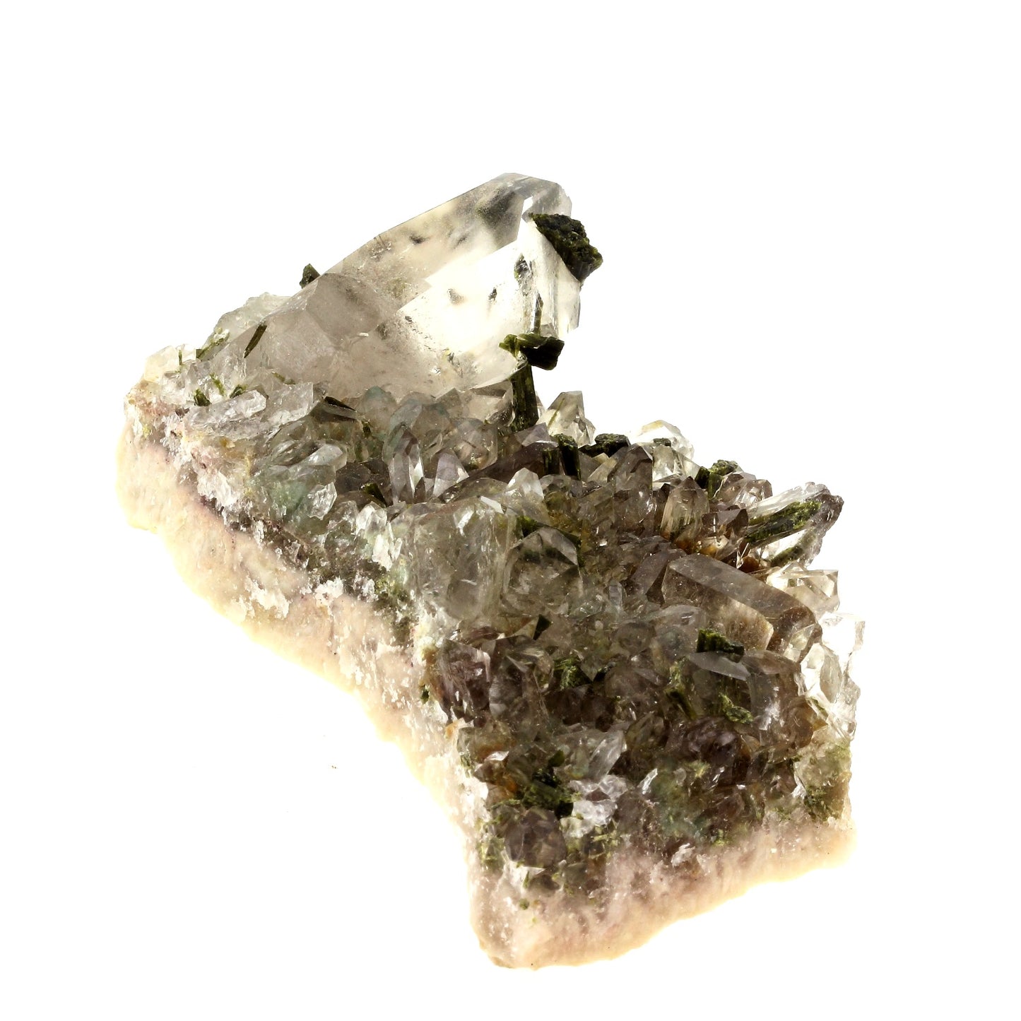 Quartz + Epidote. 1395.0 carats. Caetité, Bahia, Brésil