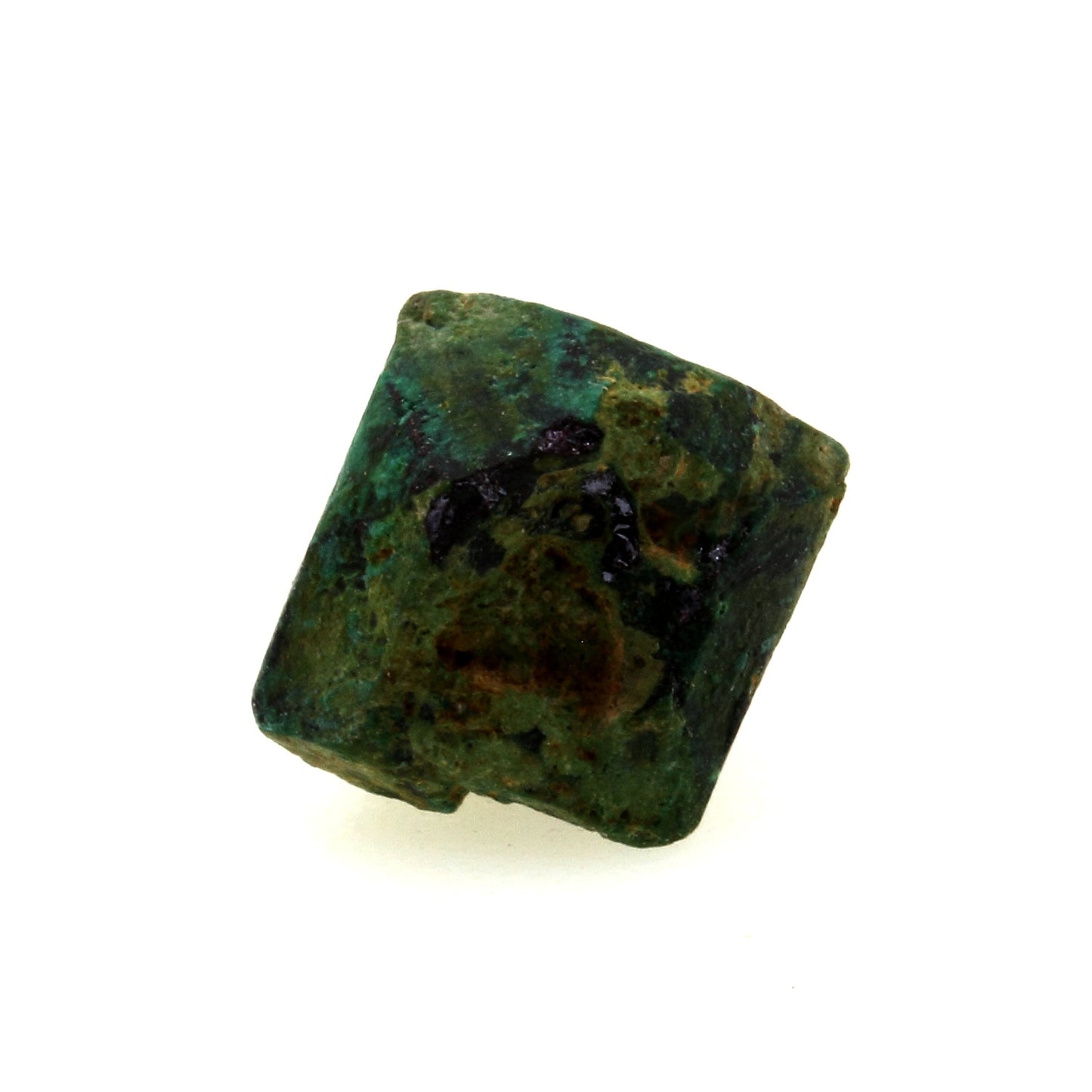 Cuprite pseudomorphosée Malachite. 3.3 carats. Chessy-les-Mines, Rhône, France