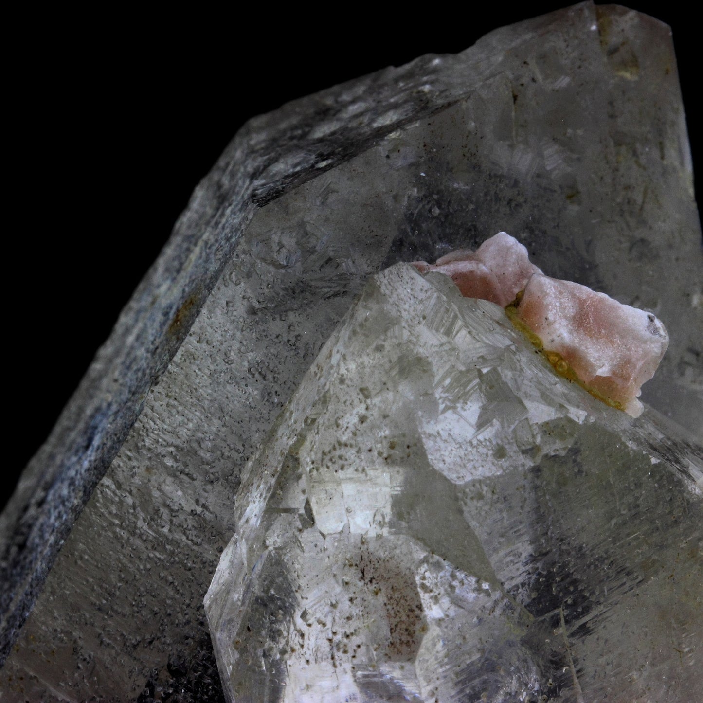 Fluorite rose + Quartz. 1600.1 carats. Massif du Mont-Blanc, France