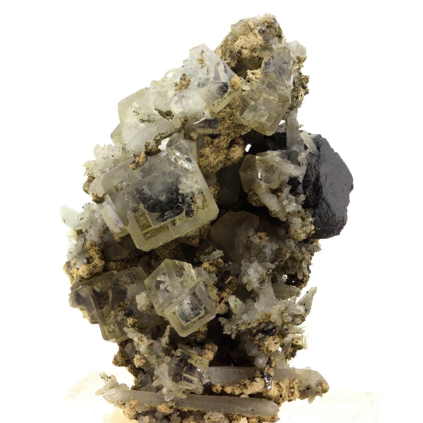Fluorite + Sphalerite. 326.6 carats. Nikolaevskiy Mine, Dal'negorsk, Russie
