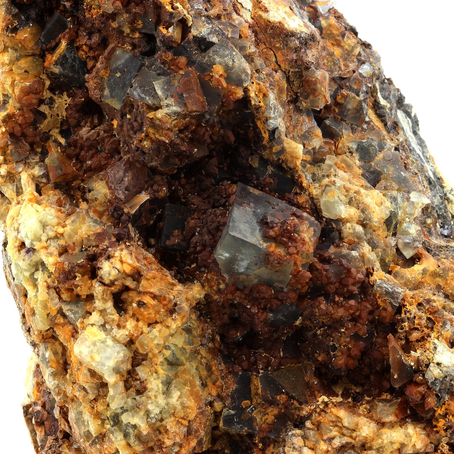 Fluorite + Quartz + Goethite. 5427.0 carats. La Boule, Le Kaymar, Aveyron, France