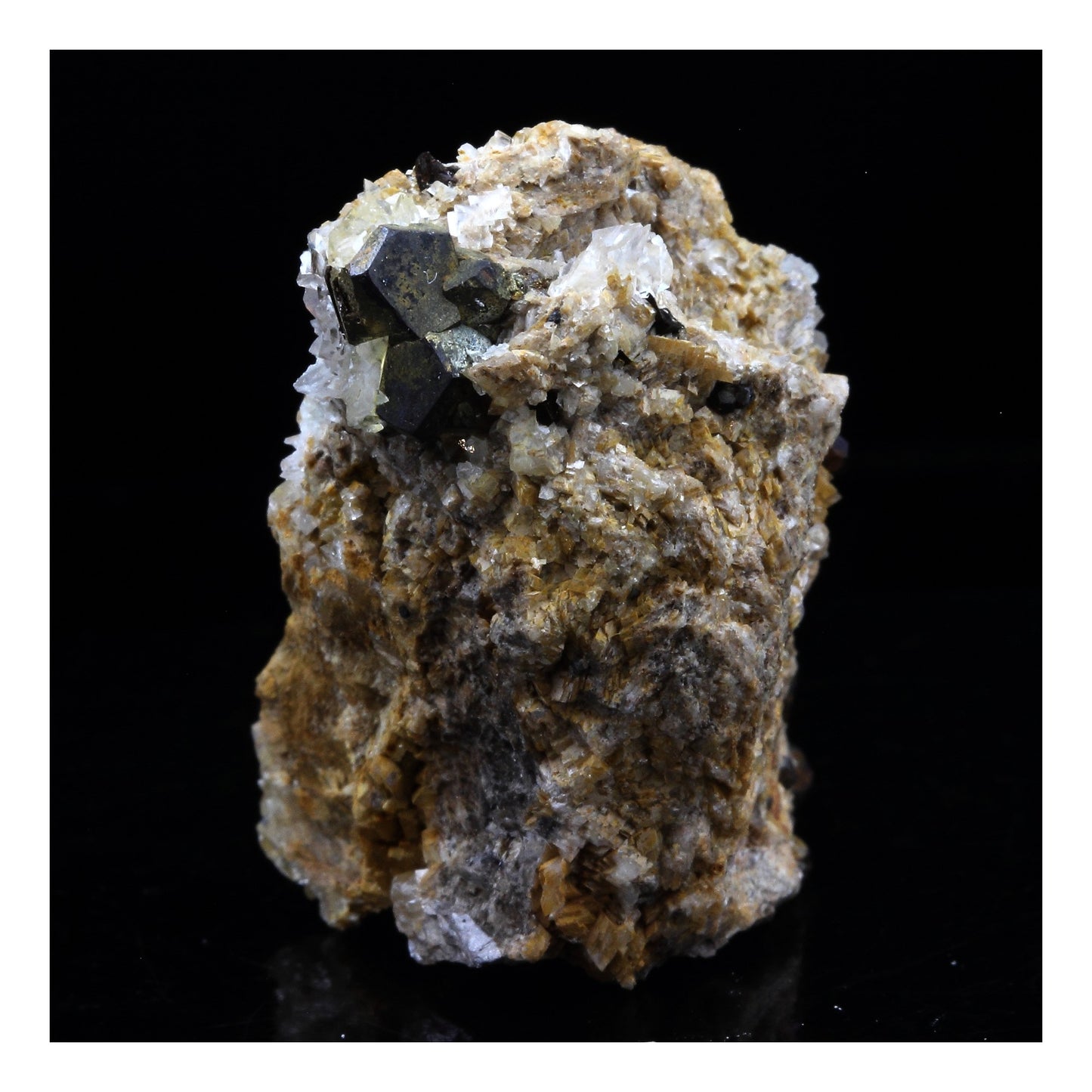 Pyrite + Calcite + Dolomite. 73.0 carats. Lamalou-les-Bains, Hérault, Occitanie, France