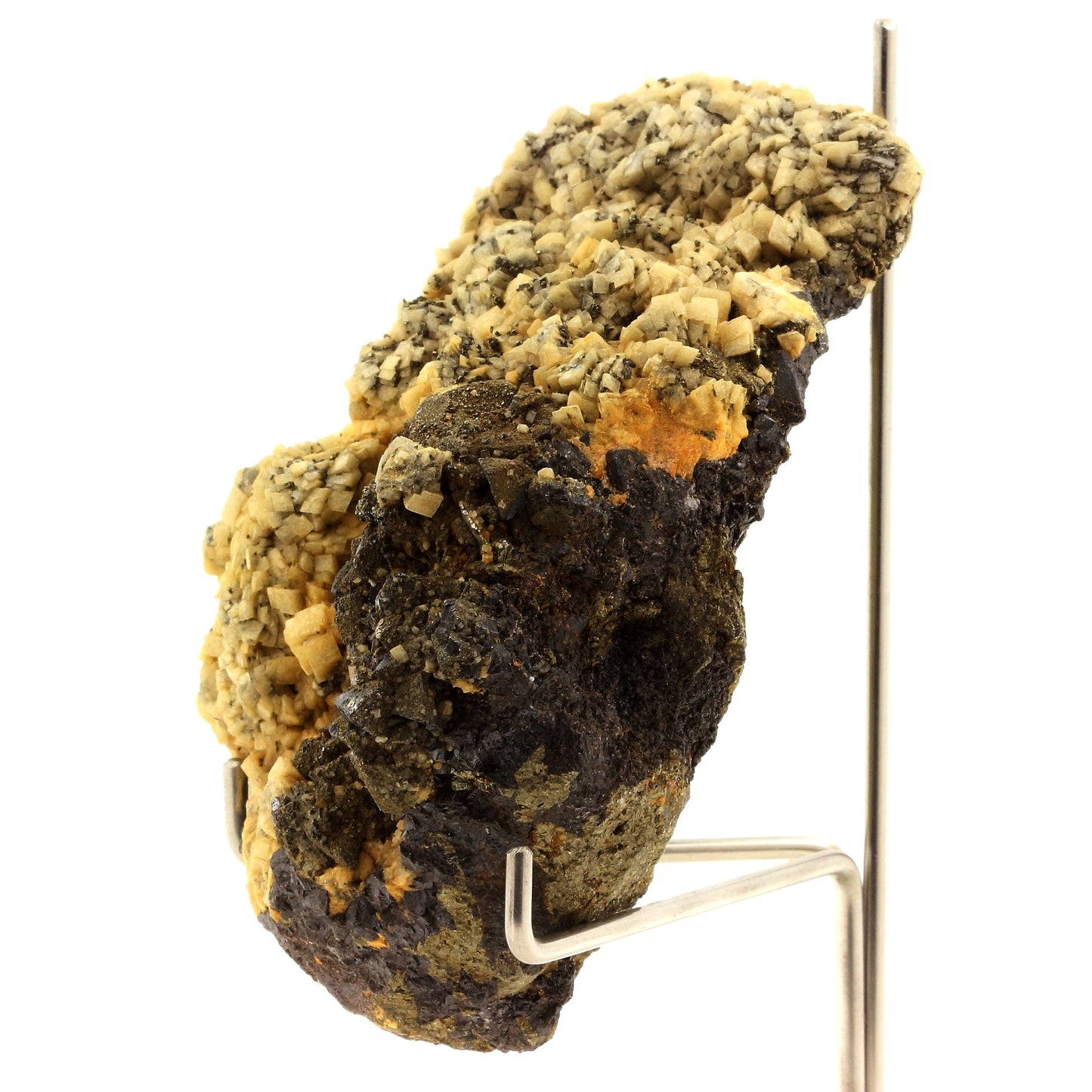 Pyrite + Sphalerite + Dolomite. 1642.0 carats. Boldut Mine, Cavnic, Roumanie