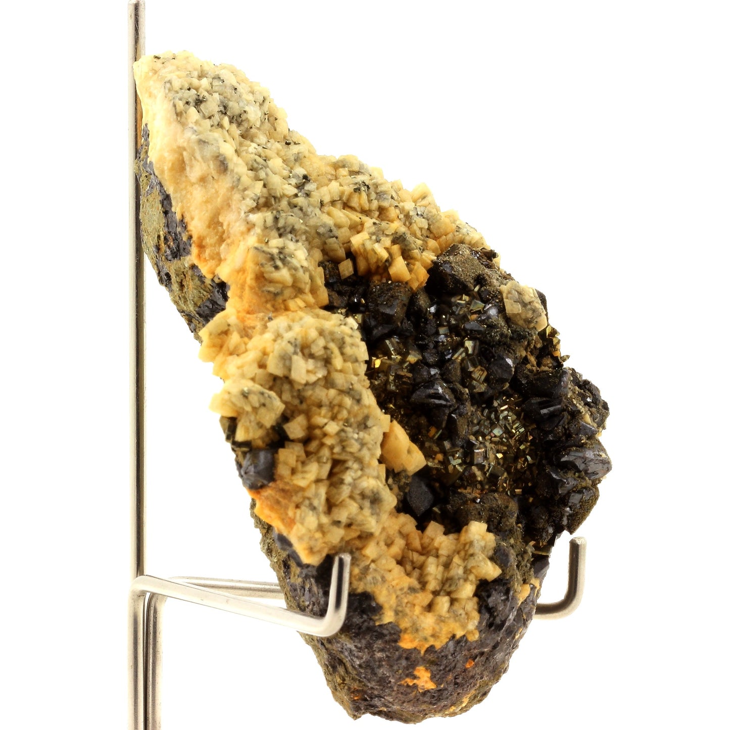 Pyrite + Sphalerite + Dolomite. 1642.0 carats. Boldut Mine, Cavnic, Roumanie