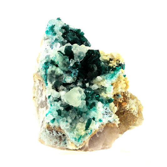 Dioptase + Calcite 1398.5 carats. En provenance de Kaokoveld Plateau, Kunene Region, Namibie.