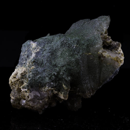 Quartz + Chlorite + Epidote. 167.75 carats. Aiguilles de l'Argentière, Savoie, France